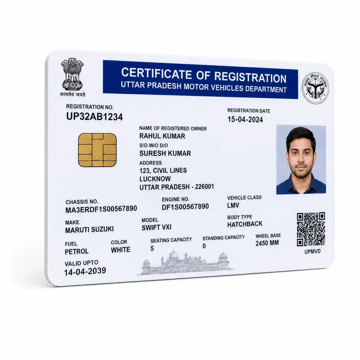 PVC RC Card Print Online â€“ Premium Vehicle Registration Certificate Card